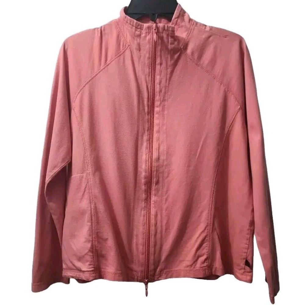 Woolrich 3XDry Women Sz M Athletic Jackets Pink Long Sleeve Zip Up Raglan Sleeve